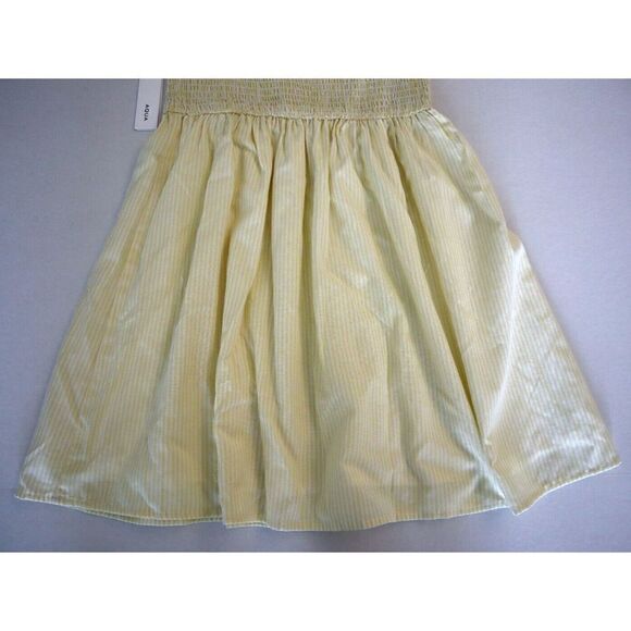 Aqua DI4622C-AQ Women's Sz S Yellow/White Striped Square Neck Smocked Dress - Picture 12 of 14